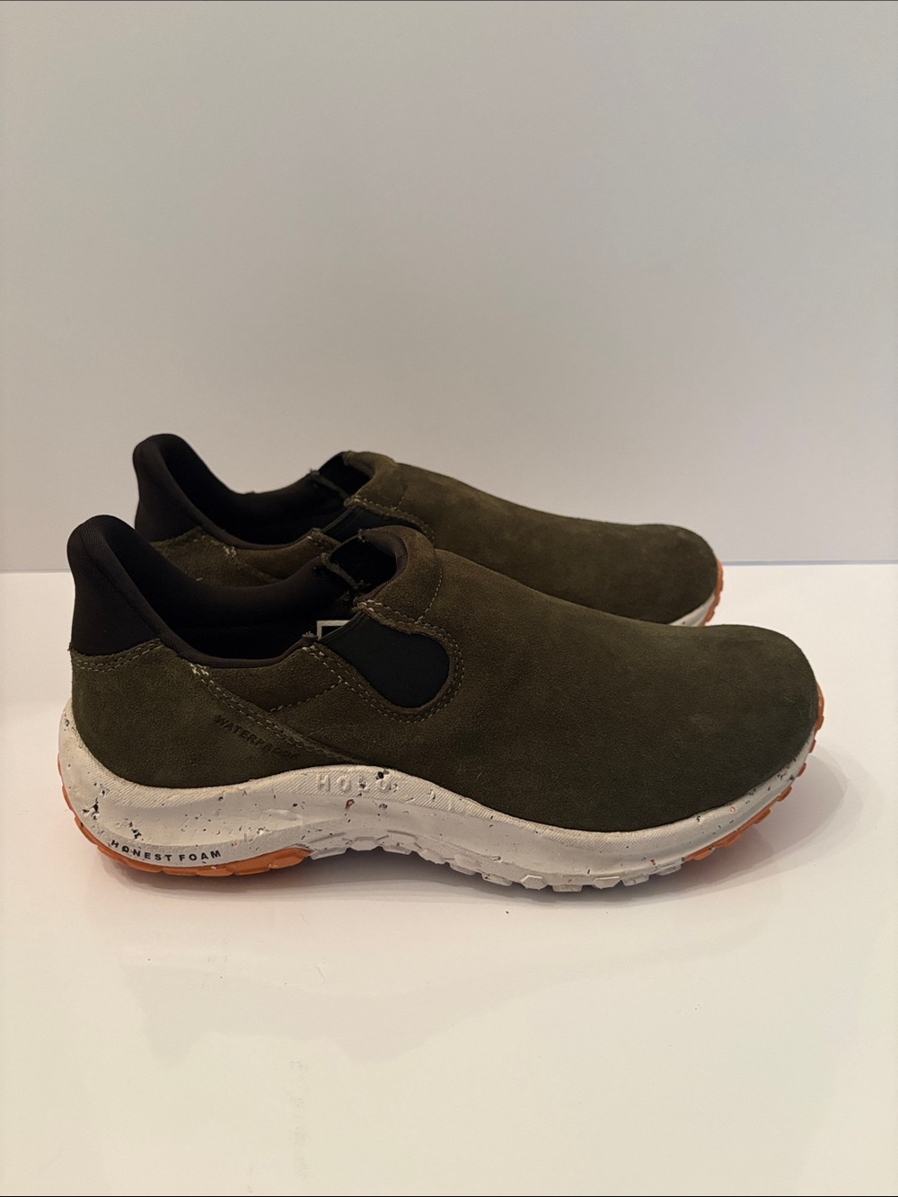 HOLO Footwear Men’s Eco Slip on Casual Sneakers Olive Green Suede Low Comfort-9